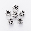 304 Stainless Steel Large Hole Letter European Beads LS-STAS-H428-01AS-N-1
