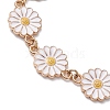 4Pcs 4 Styles Daisy Flower Alloy Enamel Charm Bracelet Sets BJEW-JB10546-4