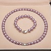 Shell Pearl Round Beaded Necklaces & Bracelets Sets for Women WG18377-24-1