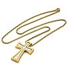 304 Stainless Steel Cross Pendant Necklaces NJEW-S007-20C-GP-3