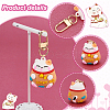  2Set PVC Cartoon Lucky Cat Doll Pendants Keychains HJEW-PH0001-49-3