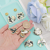 CHGCRAFT 7Pcs 7 Style Dragon & Cat & Bird & Fox Enamel Pin JEWB-CA0001-40-3