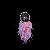 Iron Woven Web/Net with Feather Pendant Decorations AJEW-B017-09-3