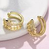 Brass Micro Pave Clear Cubic Zirconia Cuff Earrings EJEW-F359-09G-01-5