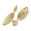 Rack Plating Brass Textured Oval Dangle Stud Earrings EJEW-M237-11G-2