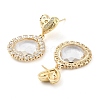 Brass with Glass Dangle Stud Earrings EJEW-Q800-02KCG-3