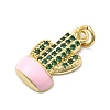 Brass Micro Pave Cubic Zirconia Pendants KK-A278-01A-02G-2