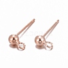 925 Sterling Silver Ear Stud Findings STER-K167-042B-RG-6