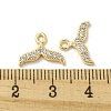 Brass Micro Pave Clear Cubic Zirconia Charms KK-H460-36G-3