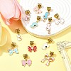 Cat & Bowknot Alloy Enamel Pendants PALLOY-FS00006-6