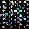 AHADEMAKER 4Pcs 2 Style Irridescent Paper Glitter Circle Dots Garland HJEW-GA0001-16-1