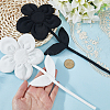 2Pcs 2 Colors Polyester & Cotton Flower Lapel Pins for Clothes JEWB-CY0001-05-3