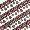 AHANDMAKER 5 Yards Ethnic Style Embroidery Polyester Ribbons OCOR-GA0001-19-1