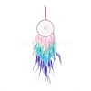 Iron Woven Web/Net with Feather Pendant Decorations AJEW-B017-02-1