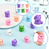 24Pcs 6 Colors Plastic Cat Shape Display Decorations DJEW-SP0001-14-3