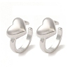 Rack Plating Brass Heart Cuff Earrings EJEW-P280-20P-1