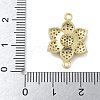 Rack Plating Brass Micro Pave Clear Cubic Zirconia Flower Connector Charms KK-A234-043G-3