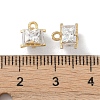 Rack Plating Brass Micro Pave Clear Cubic Zirconia Pendants KK-A224-09G-3