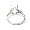 Adjustable 925 Sterling Silver Finger Ring Components STER-K179-03P-3