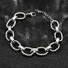 304 Stainless Steel Oval Link Chain Bracelets for Women BJEW-R021-09P-2