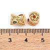 Brass Micro Pave Clear Cubic Zirconia Beads KK-S389-18G-3