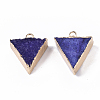 Edge Golden Plated Druzy Quartz Pendants G-T131-01C-2