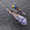 Natural Amethyst Pointed Dowsing Pendulums PW-WGB216D-02-1