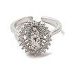 Brass Micro Pave Cubic Zirconia Open Rings RJEW-R141-02B-P-2