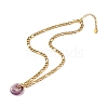 Natural Amethyst Donut Pendant Necklace NJEW-JN03815-02-4