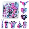 16Pcs 8 Style Halloween Printed Acrylic Pendants MACR-FS0001-42-1