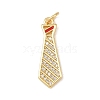 Brass Micro Pave Clear Cubic Zirconia Pendants KK-P339-21G-03-1