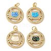 Rack Plating Brass Micro Pave Clear Cubic Zirconia Pendants KK-P268-13G-1