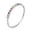 Brass Pave Colorful Glass Hinged Bangles for Women BJEW-S147-21C-P-1