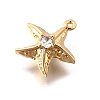 Brass Pave Clear Cubic Zirconia Charms KK-C096-14B-G-2