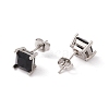 6 Pairs Tiny Cubic Zirconia Square Stud Earrings EJEW-G291-01A-M-4