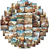 50Pcs PVC Self-Adhesive  European Architecture Picture Waterproof Sticker STIC-Q006-01A-1