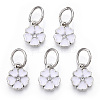 Enamel Style Flower Alloy Rhinestone Charms ENAM-S085-08-2