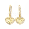 Heart Rack Plating Brass Cubic Zirconia Hoop Earrings EJEW-K245-17B-1