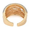 Brass Micro Pave Clear Cubic Zirconia Multi-layer Open Cuff Ring for Women RJEW-Q819-19G-3