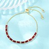 Rectangle Brass Micro Pave Cubic Zirconia Slider Bracelets KK-A305-02G-05-1