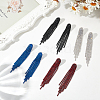 ANATTASOUL 4 Pairs 4 Colors Rhinestone Chains Tassel Earrings EJEW-AN0004-74-7