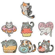 7Pcs 7 Styles Cat Theme Acrylic Pendants MACR-FS0001-72