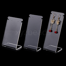 3Pcs 3 Styles Transparent Acrylic Earring Display Stands Set EDIS-WH0006-41