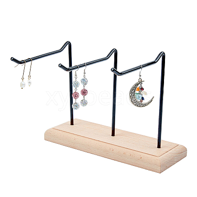 1-Tier 3-Row Wood Jewelry Display Stands EDIS-WH0016-009A-1