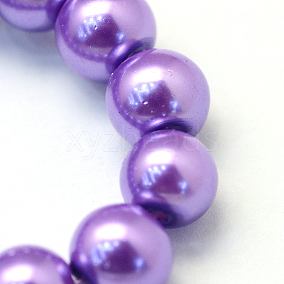 Baking Paint Pearlized Glass Pearl Round Bead Strands HY-Q003-4mm-27-1
