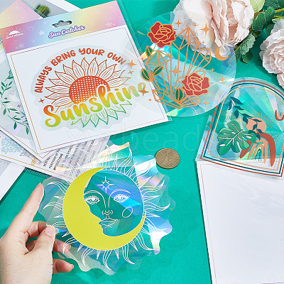 PET Rainbow Window Clings Stickers DIY-WH0409-70K-1