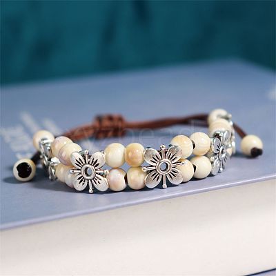 Alloy & Handmade Porcelain Bead Braided Bead Bracelets for Women FS-WGAE4F4-03-1