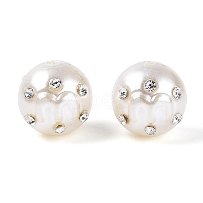 ABS Plastic Imitation Pearl Round Beads SACR-T017-76B-1