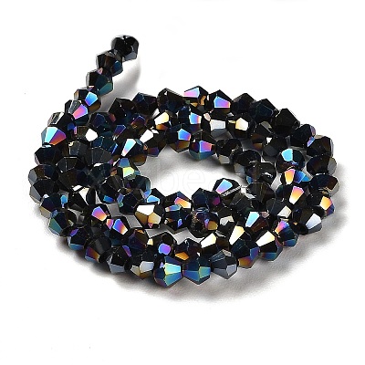 Transparent Electroplate Glass Beads Strands GLAA-F029-4mm-A02-1