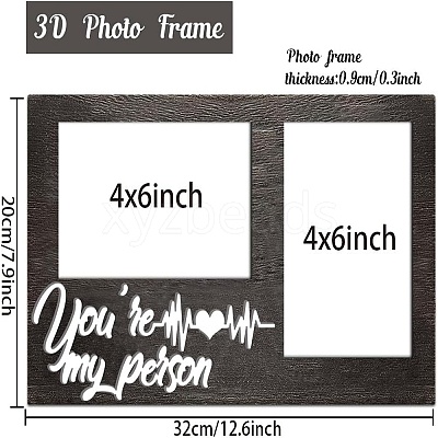 MDF Double Photo Frames AJEW-WH0424-006-1